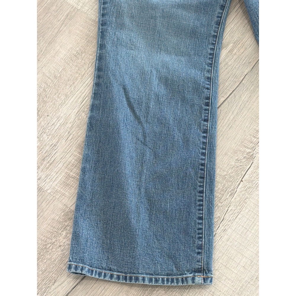 Lands End Womens 10P Petite Blue Denim Mid Rise Bootcut Jeans Medium Wash - Picture 5 of 8
